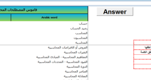 قاموسي محاسبى ناطق على الاكسل